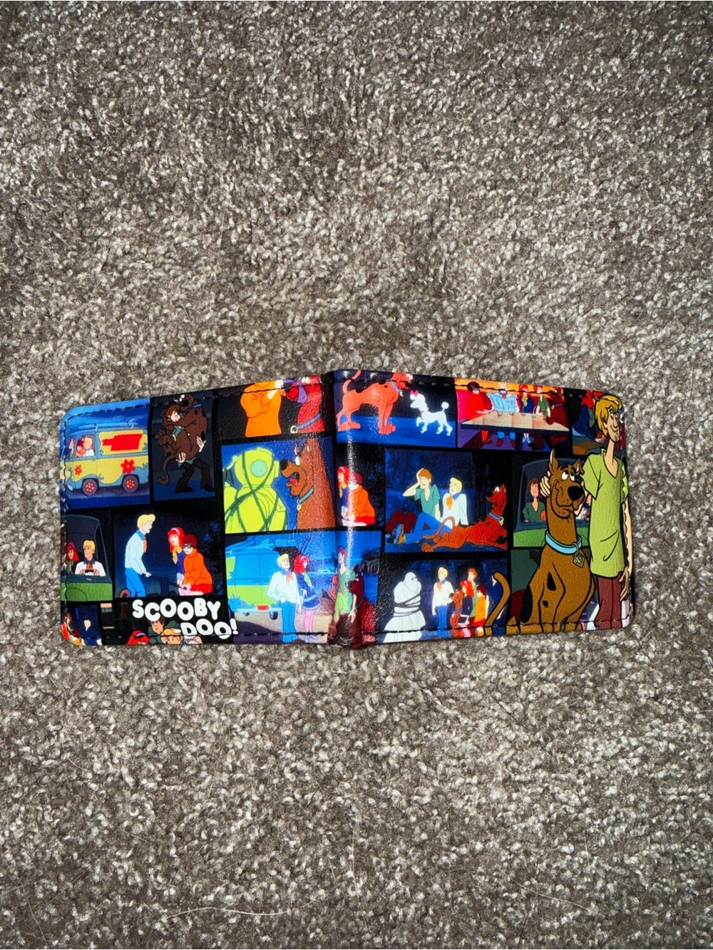 Buckle-Down Scooby-Doo Collage Wallet in Black with Multicolor Cartoon Panels